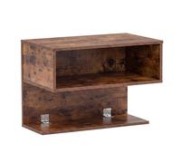 Costway Floating Nightstand Wall Mounted Bedside Table With Storage Shelves Modern Floating Bedroom Shelf Rustic Brown