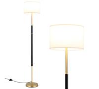 COSTWAY Floor Lamp, Standing Corner Lamp with Eye-Protecting Lampshades & Weighted Base & Foot Switch, 165cm Tall Reading Floor Light for Living Room Bedroom Office, E27 Bulbs Not Included