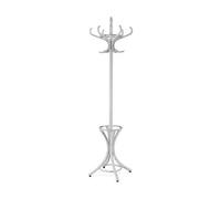 Costway Floor Standing Coat Jacket Stand Solid Wood Hanger With Umbrella Rack-Grey