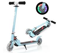 Costway Foldable Aluminum Commute Scooter w/ LED Wheels Adjustable Handlebar in Navy COSTWAY Navy