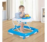Costway Foldable Baby Walker Toddler Activity Center Push Cart w/ Lights in Blue COSTWAY Blue