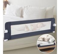 Costway Foldable Bed Rail 152 Cm Baby Bed Guard Rail W/ Adjustable Safety Strap