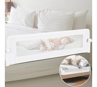 Costway Foldable Bed Rail 152 Cm Baby Bed Guard Rail W/ Adjustable Safety Strap
