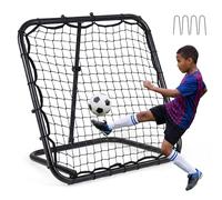COSTWAY Foldable Football Rebounder Net, Football Training Net with Metal Frame, Adjustable Soccer Target Goal for Kids to Practice, Play Games in Playground, Backyard