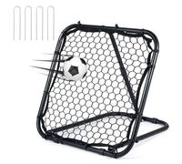 COSTWAY Foldable Football Rebounder Net, Football Training Net with Metal Frame, Adjustable Soccer Target Goal for Kids to Practice, Play Games in Playground, Backyard (Black, 85 x 80 x 79 cm)
