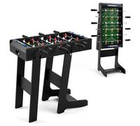 Costway Foldable Football Table Black Space Saving Soccer Game 2 Balls COSTWAY Black