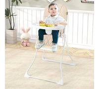 Costway Foldable High Chair Easy Clean Compact Highchair w/ Tray in Beige COSTWAY Beige