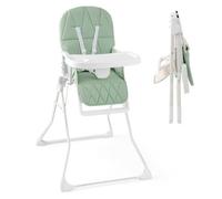 Costway Foldable High Chair Easy Clean Compact Highchair With Tray-Green