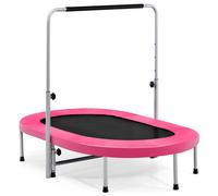 Costway Foldable Jumping Fitness Trampoline Double Trampoline For 2 People Pink