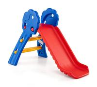 COSTWAY Foldable Kids Slide, Freestanding Toddler Slides with Safety Ladder, Primary Climb Toy for Indoor Outdoor Garden Playground (Multicolor)