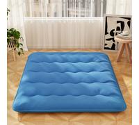 Costway Foldable Tatami Mat Floor Futon Mattress Roll up Sleeping Pad with Washable Cover, Small Double/Double/King Size in Navy COSTWAY Navy