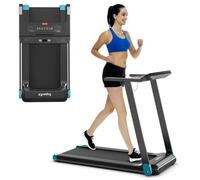 Costway Foldable Treadmill Home Compact Walking Running Machine-Navy