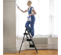 Costway Folding 3 Step Ladder Heavy Duty Safety Anti-Slip Stool Portable Step Stool