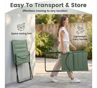 Costway Folding Beach Chairs Set of 2 Foldable Camp Chairs with Padded Backs in Green COSTWAY Green