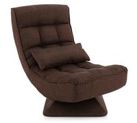 Costway Folding Floor Gaming Chair Swivel Lazy Padded Lounge Chair 4-Position Adjustable