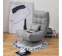 Costway Folding Floor Gaming Chair Swivel Lazy Padded Lounge Chair 4-Position Adjustable