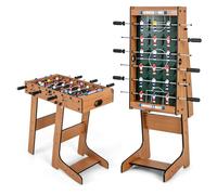 COSTWAY Folding Football Table, Free Standing Foosball Soccer Game with 2 Mini Footballs, Score Keepers, Indoor Recreational Games for Kids, Adults, Family