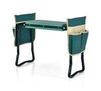 Costway Folding Garden Kneeler Seat Soft Eva Pad Bench W/ 2 Large Tool Pouches