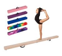 COSTWAY Folding Gymnastics Balance Beam, 7FT/8FT/9FT Kids Training Beam with Carry Handles, Anti-Slip Base, Floor Gymnastics Beams for Home Gym Exercise