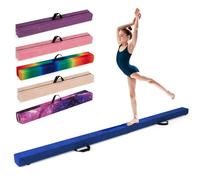 COSTWAY Folding Gymnastics Balance Beam, 7FT/8FT/9FT Kids Training Beam with Carry Handles, Anti-Slip Base, Floor Gymnastics Beams for Home Gym Exercise