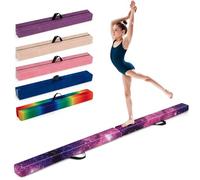 COSTWAY Folding Gymnastics Balance Beam, 7FT/8FT/9FT Kids Training Beam with Carry Handles, Anti-Slip Base, Floor Gymnastics Beams for Home Gym Exercise (Magic Star, 240cm)