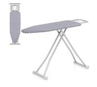 COSTWAY Folding Ironing Board, 7-Level Height Adjustable Ironing Table with Extra Cotton Cover, Iron Rest, Safety Lock and Non-Slip Foot Pads, Collapsible Iron Board Rack (Grey, 120 x 38cm)
