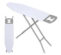 COSTWAY Folding Ironing Board, 7-Level Height Adjustable Ironing Table with Extra Cotton Cover, Iron Rest, Safety Lock and Non-Slip Foot Pads, Collapsible Iron Board Rack (White, 120 x 38cm)