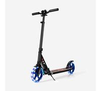 Costway Folding Kick Scooter 2 Flash LED Light-Up Wheels Scooter T-Bar Adjustable Height in Black COSTWAY Black
