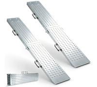 COSTWAY Folding Loading Ramps 180cm, 2 Pack Van Ramps with Non-Slip Surface & Handles, Pair 400kg Capacity, Heavy Duty Trailer Ramp for Motorcycle, Lawn Mower, ATV, Quad