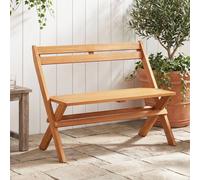 Costway Folding Outdoor Bench for 2 People Park Bench w/Backrest &Slatted Seat in Natural COSTWAY Natural