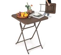 Costway Folding Picnic Camping Table Portable Indoor Outdoor Table-Brown
