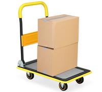 Costway Folding Push Cart Dolly Moving Hand Truck Rolling Flatbed Platform Cart 150KG COSTWAY Multicolor