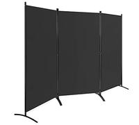 COSTWAY Folding Room Divider, 3 Panels Wall Privacy Screen Protector, Living Room Bedroom Bathroom Paravent Partition Separator, 260x183cm (Black)
