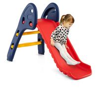 Costway Folding Slide Freestanding Plastic Toy w/ Climb Steps COSTWAY Multicolor