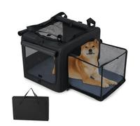 Costway Folding Soft Dog Crate Portable And Foldable Pet Carrying Bag-Black