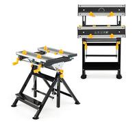 Costway Folding Work Table Portable Workbench With Tiltable Platform 7-Level Adjustable