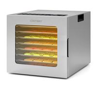 Costway Food Dehydrator Machine with 8 Stainless Steel Trays for Jerky in Silver COSTWAY Silver