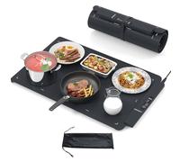 COSTWAY Food Warming Mat, Foldable Electric Silicone Warmer Mat with 3 Adjustable Temperature, Timer, Fast Full Surface Heating, Auto-Off & Safety Lock, Non Slip Food Warmers for Table Party Buffet