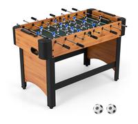 Costway Foosball Table 47" Full Size Soccer Game Table w/22 Players & 2 Balls in Natural COSTWAY Natural