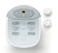 COSTWAY Foot Spa Bath Massager, Electric Pedicure Footbath with Heater, Bubbles, Vibration, Auto Shut-Off, Massage Rollers/Beads and Pedicure Stone, Home Foot Soak Tub Bowl for Feet Relief (Grey)