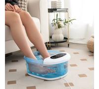 Costway Foot Spa Massager Electric Pedicure Footbath w/ Heater & Bubble in Blue COSTWAY Blue