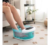 Costway Foot Spa Massager Electric Pedicure Footbath w/ Heater & Bubble in Light Blue COSTWAY Light Blue