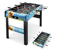 COSTWAY Football Table, 2 in 1 Tabletop & Freestanding Foosball Table with Detachable Leg, Ergonomic Handle, 2 Balls, Soccer Arcade Game for Adults, Kids, Indoor Room Sport