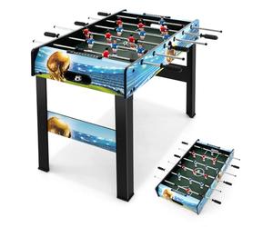 COSTWAY Football Table, 2 in 1 Tabletop & Freestanding Foosball Table with Detachable Leg, Ergonomic Handle, 2 Balls, Soccer Arcade Game for Adults, Kids, Indoor Room Sport