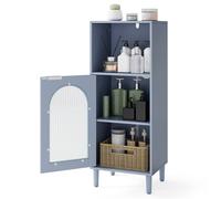 Costway Freestanding Bathroom Floor Cabinet Wooden Storage Organizer w/Shelf in Light Blue COSTWAY Light Blue