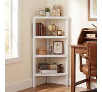 Costway Freestanding Plant Stand 4-Tier Corner Bookshelf Modern Display Rack in White COSTWAY White