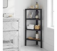 Costway Freestanding Plant Stand 4-Tier Corner Bookshelf W/ Open Slatted Shelves-Black