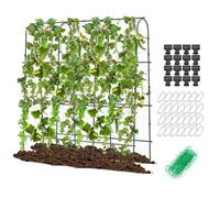Costway Garden Arched Trellis 180 X 180Cm U-Shaped Tall Cucumber Trellis-Black