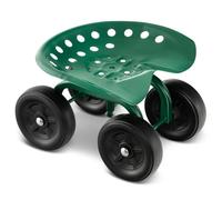 Costway Garden Cart With Swivel Seat 4-Wheel Rolling Wagon Scooter Green