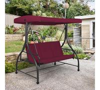 Costway Garden Patio Swing Chair 3 Seater Hammock Bench Convertible Canopy Cushion Seats